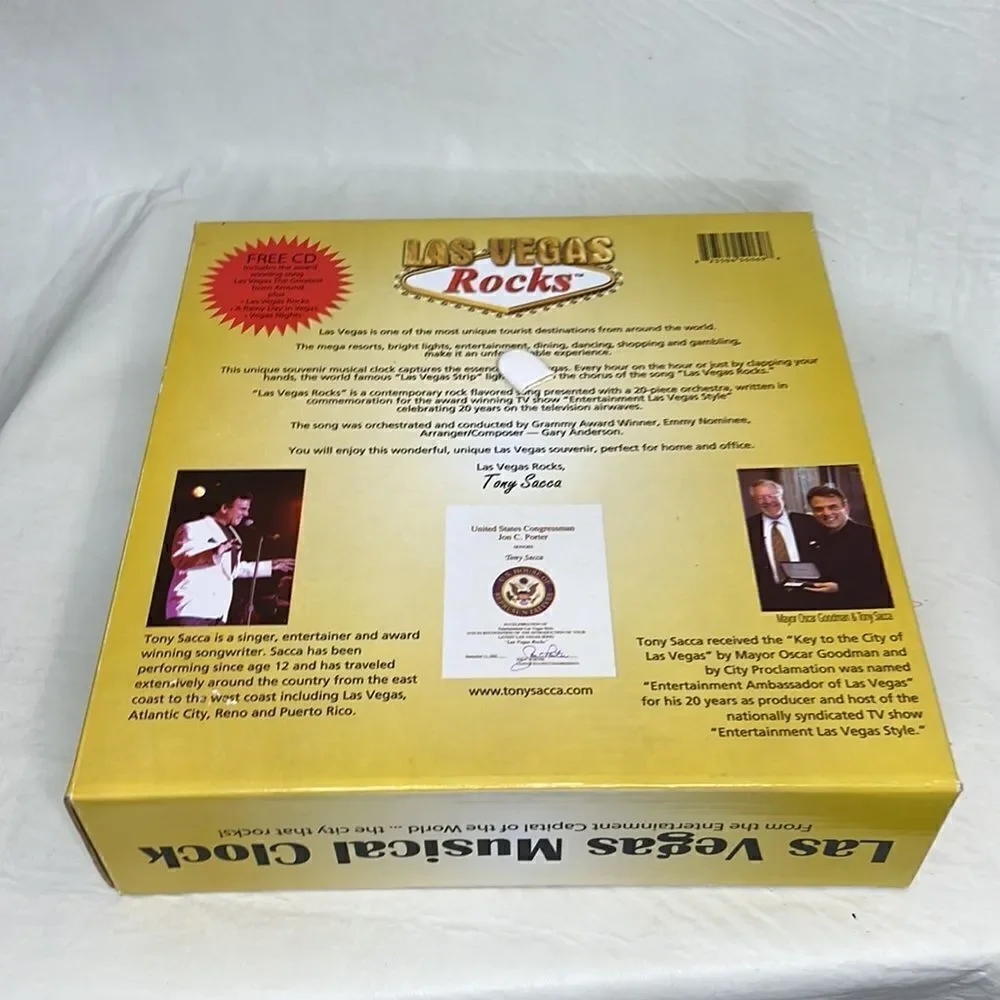 Las Vegas Musical Clock Collectible Souvenir Free CD Included 4 Original Songs